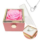 Rosa Eterna con Collar Grabado en Acero Inoxidable