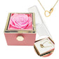 Rosa Eterna con Collar Grabado en Acero Inoxidable