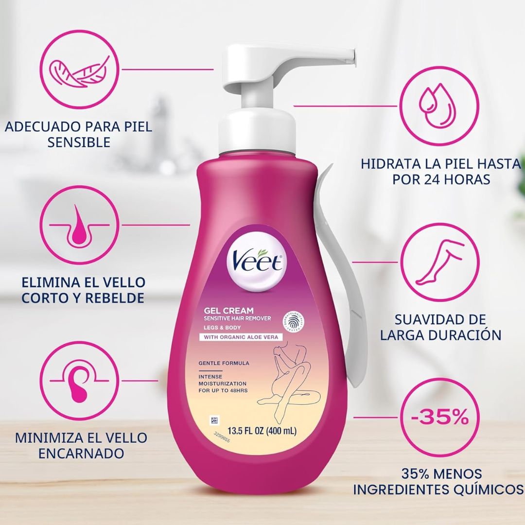 Veet Gel Sensitive – Elimina el Vello en 5 Minutos